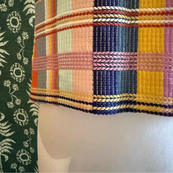 Halogen Nordstrom Multicolor Plaid Short Sleeve Top XSP - Picture 9 of 11